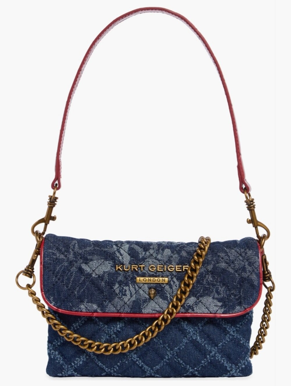 Kurt Geiger Denim Quilted Crossbody